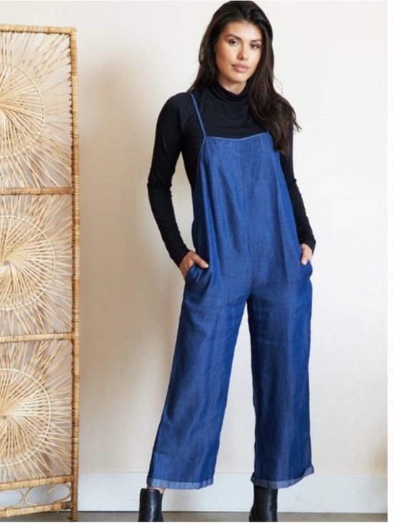 La Relaxed Pants - LA Relaxed Agave Lyocell denim overalls Small